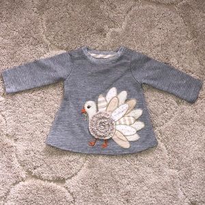 Baby girl turkey Thanksgiving shirt 6-9 months
